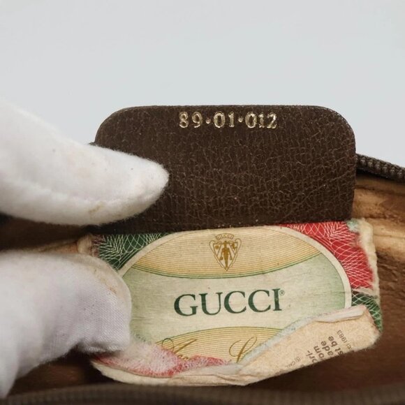 GUCCI GG Supreme Web Sherry Line Bag PVC Beige Brown - Picture 12 of 16